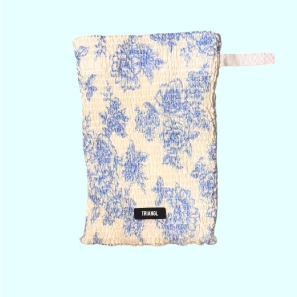 Triangl Blue Floral swimsuit bag